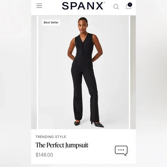 Spanx ‘the perfect sleeveless jumpsuit’ size XL, black, zip up back - Picture 5 of 8